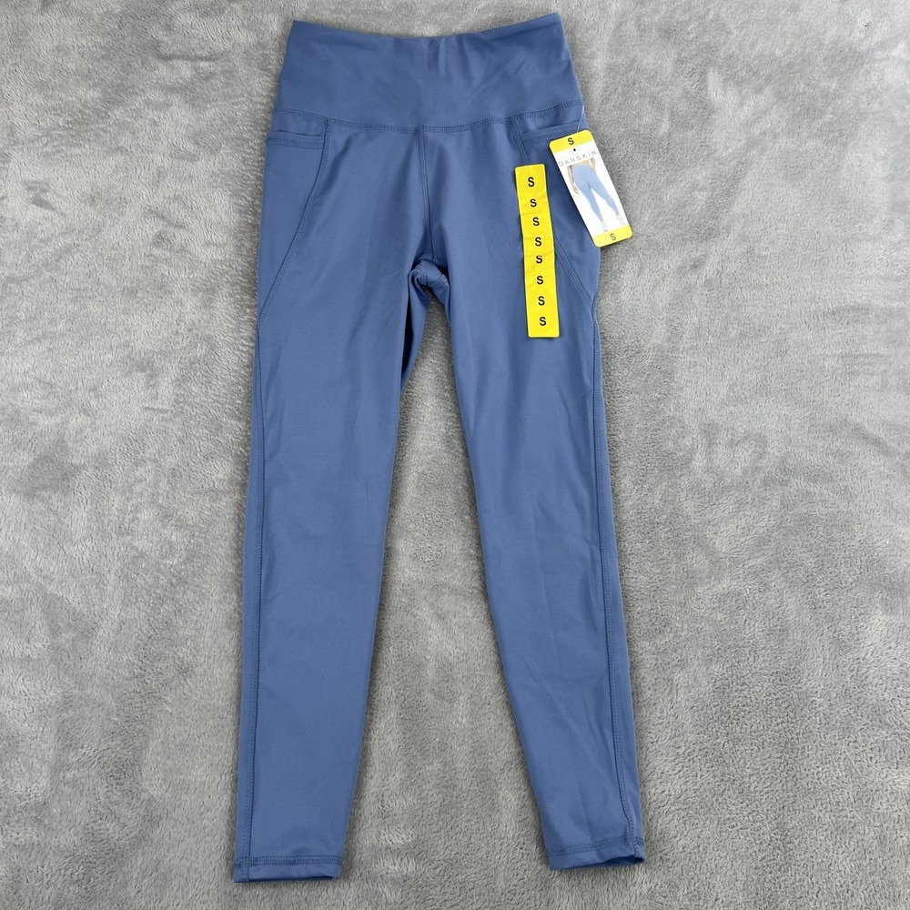 Danskin High Rise Pocket Leggings S Blue Women NWT Activewear Yoga Gym Stretch